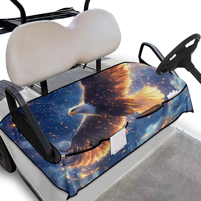 Biyejit Golf Cart Seat Covers with 4 Pockets Golf Cart Seat Towel Blanket Fits 2-Seat Golf Carts, Golf Cart Accessories
