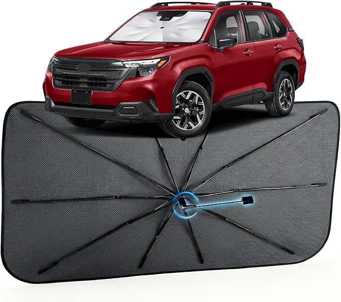 Car Windshield Sun Shade for Subaru Forester 2019-2026 –[Reflective Coated Fabric] Sunshade Umbrella for Front Window, Car Shades Sun Visor Keep Car Cool and Protects Interior, 1:1 Exact Fit