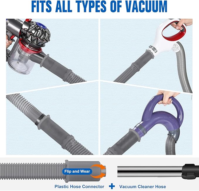 Sealegend Upgrade Dryer Vent Cleaner Kit Vacuum Hose Attachment Compatible with Most Vacuum Cleaner, Quickly Lint Remover Cleaning Supplies, Deep Gray
