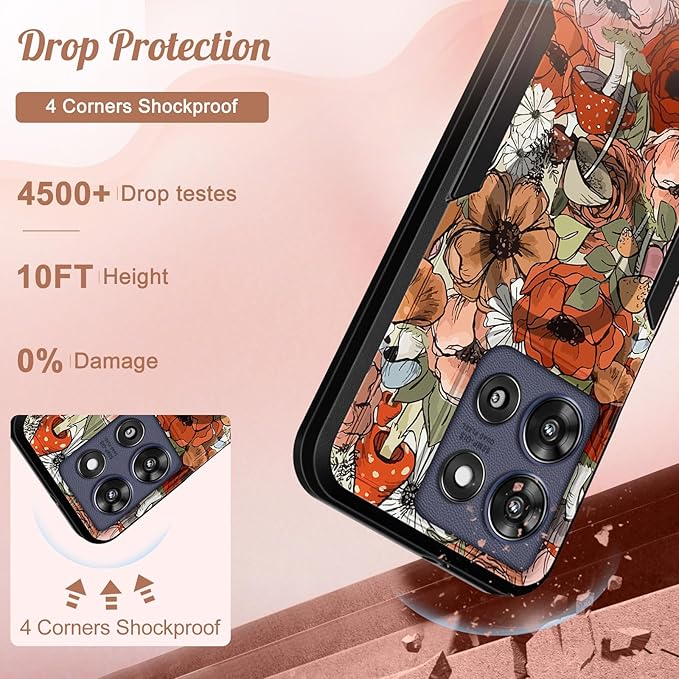 LISEVOfor Moto G Power 2025 Case - for Motorola Moto G Play 2025 Case Compatible with MagSafe Women Cute Girls Magnetic Protective Phone Cover Girly Mushroom Flower Heavy Duty Shockproof Design