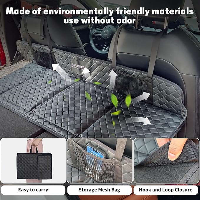 EULANT Portable Air Mattresses for Sleeping,Synthetic Leather Car Rear Seat Mattress Extension Plate,Folding Car Bed Mattress Increase Travel Trunk Space & Car Bed Camping Space for Car/SUV/Model Y/3