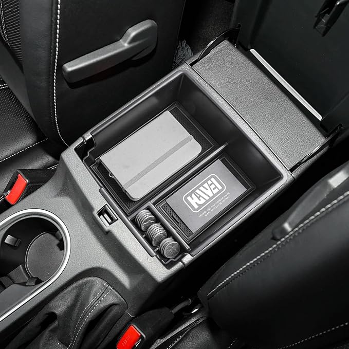 HGWEI Center Console Organizer Compatible with Ford Ranger 2019 2020 2021 2022 2023 XL XLT Lariat Accessories, Armrest Storage Box Secondary Insert Tray, Black