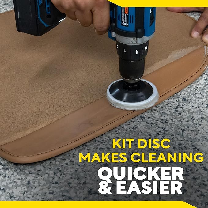 Meguiar's Leather Care Kit,This Car Care Kit Includes a Premium Car Leather Cleaner and Conditioner, Drill Backing Plate, Cleaning Disc, Microfiber to Effectively Deep Clean, Nourish & Protect, Kit