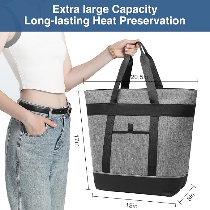 Insulated Cooler Bag Reusable Grocery Tote Bags Transport Large Lunch Box for Women