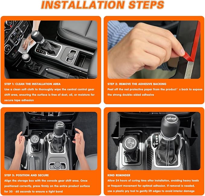Zihvfzu Center Console Gear Shift Organizer Tray for Jeep Wrangler JL JLU 4xe 2018 2019 2020 2021 2022 2023 2024 2025 2026 & Gladiator JT 2020 2021 2022 2023 2024 2025 2026, Shifter Side Storage Box