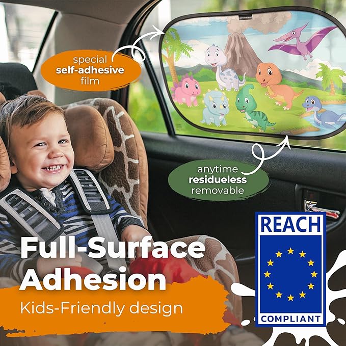 Car Window Shade for Baby with Certified UV-Protection 2 Pack - 20"x12"