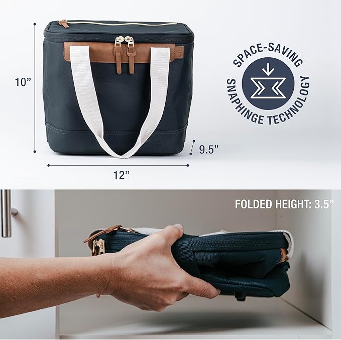 CleverMade Collapsible Insulated Cooler Bag – Leakproof Soft Cooler for Beach, Travel, Car – Bottle Opener