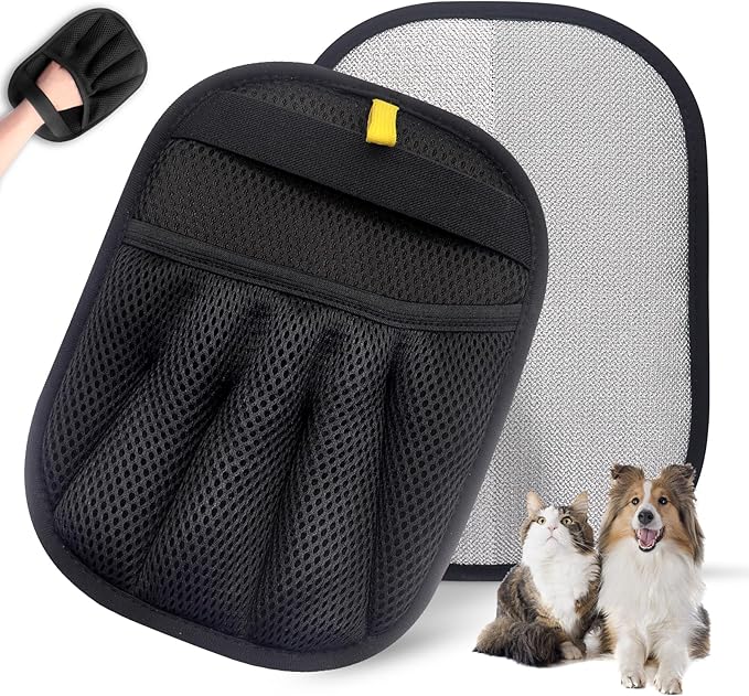 Pet Hair Removal Glove for Cats & Dogs, Upgraded Five-Finger Electrostatic Glove, Reusable Magic Brush Pet Hair Remover for Laundry, Couch, Carpet, Car Seat, Clothing