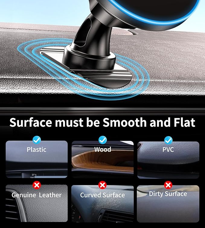BHHB for iPhone 17 Magsafe Car Mount Charger, [2026 New] 15W 2in1 Magnetic Wireless Car Charger, fits for Magsafe Car Charger, Vent/Dashboard Phone Holder Mount for iPhone 17 16 15 14 13 12 Series