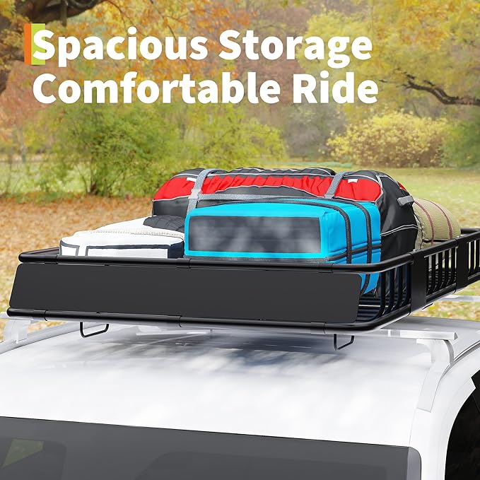 46"X 36"x 5" Universal Roof Rack Basket,Heavy Duty Weather Resistant Top Mount Cargo Rack, Luggage & Camping Gear Storage for Car, Truck or SUV Transport