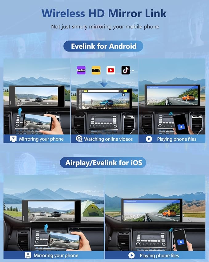 Carpuride Carplay Screen for Car with 4K Dash Cam & 1080P Backup Camera 11.26" Portable Car Play Touchscreen Wireless Carplay & Android Auto, Loop Recording, Voice Control, GPS Navigation, Mirror Link
