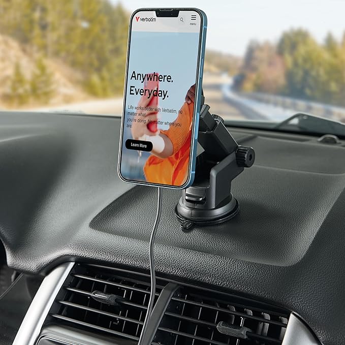 Verbatim Charge 'n’ Drive Qi2 Magnetic Wireless Car Charger