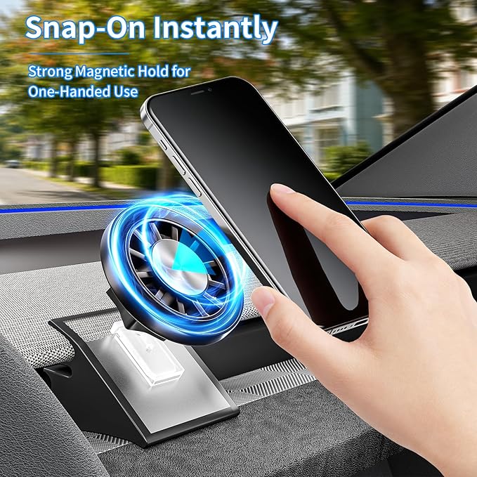 YTT Model Y Phone Holder Compatible with Tesla Model 3 Highland 2024 2025 Accessories,for Tesla Model Y Juniper 2025 2026,Magnetic Car Phone Mount Compatible with MagSafe