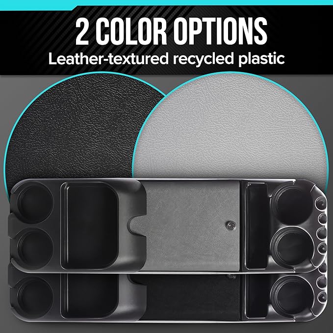 Moblorg Center Console for Minivans, SUVs, Middle Van Console, Extra Cup Holders, Large Storage, Made in USA (Gray)
