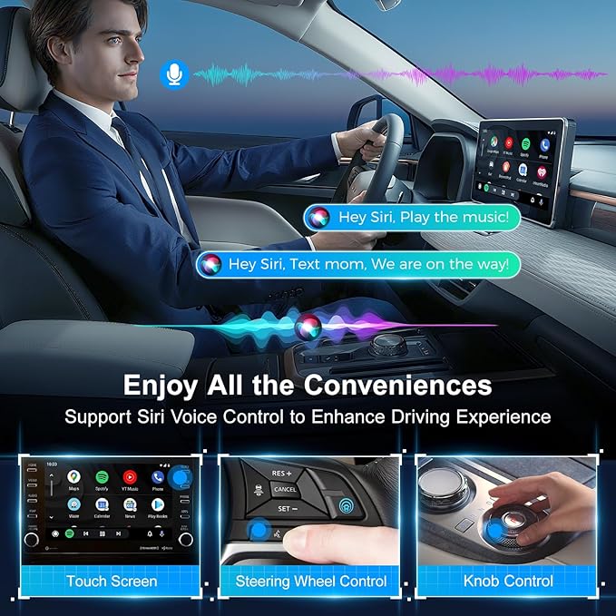 Wireless CarPlay Adapter, Car Adapter with Netflix Fast Car Video Plug & Play, Easy Setup, Supports Netflix/YouTube/TF Card Streaming Equalizers and More for OEM Wired CarPlay/Android Auto Cars