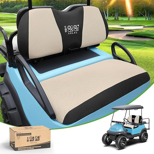 10L0L Golf Cart Seat Covers Universal for Yamaha G29 Drive2 Club Car Precedent Tempo Standard Front Seats, Breathable Mesh Bench Seat Cover, No Drilling Seat Cushion - All-Season Comfort