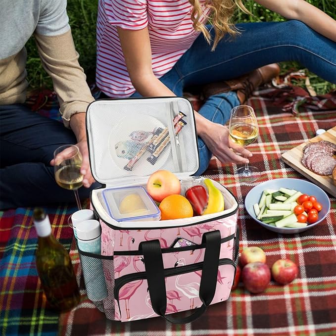 Cooler Bag Insulated Picnic Bag Large Lunch Box Reusable Tote Bag Soft Sided Portable Beach Cooler Grocery Camping