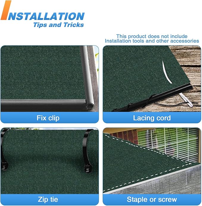TANG Sun Shade Fabric Roll 8'x55' Shade Cloth for Garden Dark Green HDPE Mesh Shading Pergola Cover Replacement Canopy, 95% Blockage Sunshades for Outdoor Patio Backyard Plant
