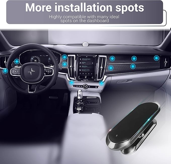 TT&C 2-Pack Magnetic Phone Mount for Car Dashboard - Super Strong N52 Cell Phone Holder (High-Bond Adhesive) - Compatible with Samsung Galaxy S25 S24 S23 Ultra, Pixel 9 & All Other Phones
