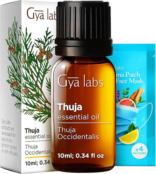 100% Pure Thuja Essential Oil - 0.34 Fl Oz - Thuja Oil for Hair, Skin, Diffuser, Aromatherapy & DIY Candle Making Scent