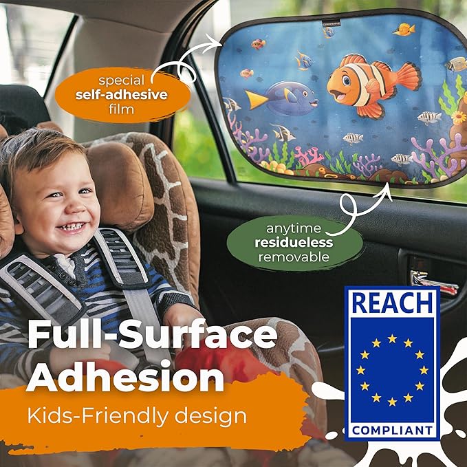 Car Window Shade for Baby with Certified UV-Protection 2 Pack - 20"x12"
