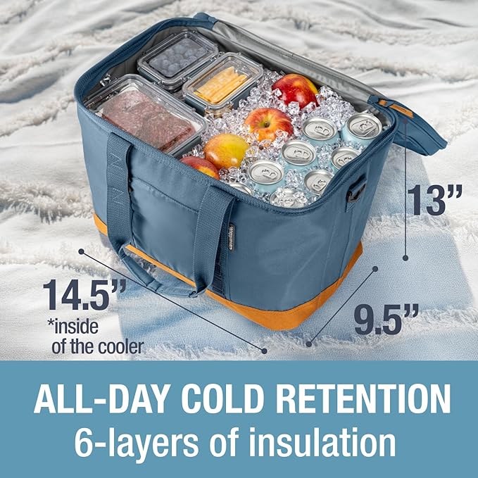 CleverMade Collapsible Insulated Cooler Bag – Leakproof Soft Cooler for Beach, Travel, Car – Bottle Opener