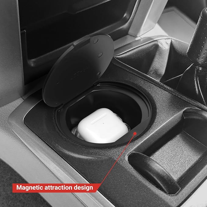 Hellet Center Console Coin Box Organizer for Toyota 2010-2020 2021 2022 2023 2024 4Runner Accessories Armrest Insert ABS Plastic Cup Coin Holder Storage Box