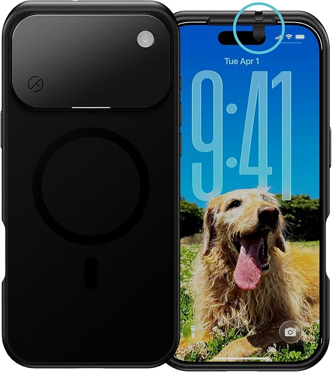 Spy-Fy iPhone 17 Pro Max Privacy Case | Front and Rear Camera Covers | MagSafe iPhone Case with Lens Protection | Camera Blocker for Privacy and Safety | Slim Shockproof Phone Cover 6,9-inch Black