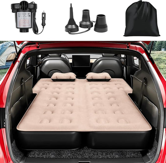YITAHOME SUV Air Mattress with Pump, Pillows, Carry Bag & Repair Kit, 10" Inflatable Car Camping Bed for SUV, Jeep Wrangler, 4Runner & Mid-to-Large SUVs, Brown&Black