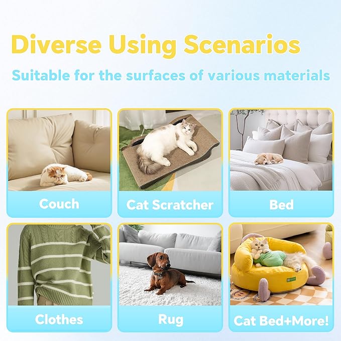 Pet Hair Remover for Furniture, Reusable Lint Cleaner for Dog and Cat Hair, 17.3Inch Multifunctional Hair Removal Brush, Gentle on Couches, Carpets, Clothes, Bedding, with Long Handle Squeegee