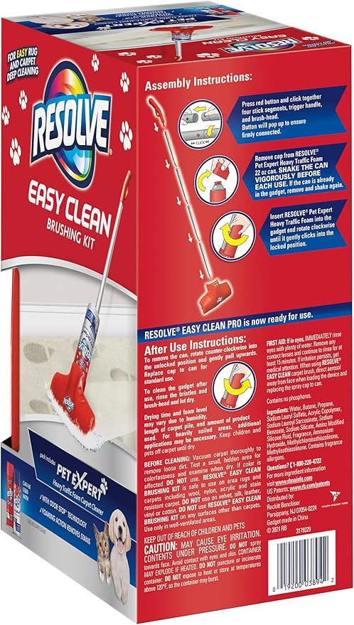 Resolve Pet Expert Easy Clean Carpet Cleaner Gadget Foam Spray Refill, 2 Piece Set (Pack of 2)