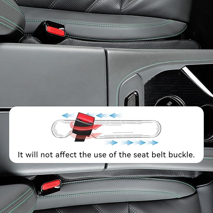 2Pack Leather Seat Gap Filler, Fill The Gap Between Seat and Console, Car Crevice Catcher Blocker Stop Things from Dropping, Universal Gap Stopper Crack Plug for Car SUV Truck (Red)