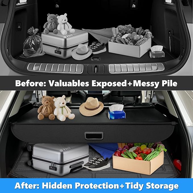MIALUTY® Cargo Cover for 2017-2022 Kia Sportage Retractable Trunk Cover Sportage Accessories Anti-Peeping Anti-Theft Privacy Screen,Trunk Luggage Shield Shade Carbon Fiber Texture