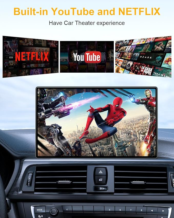 Wireless CarPlay Adapter, 2025 Upgraded 5-in-1 Apple CarPlay Wireless and Android Auto Adapter Support Netflix/YouTube/TF Card, Magic Car Play Ai Box for Cars from 2016 & iPhone iOS10+ Android