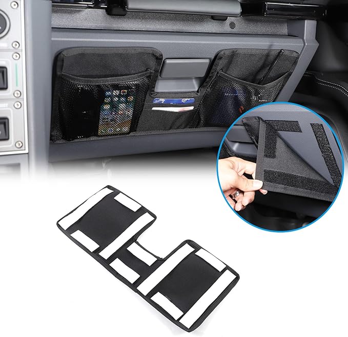 Car Glove Box Cover Storage net Bag Storage Bag Compatible with Ineos Grenadier 2020-2025 Oxford Cloth Car Glove Box External Adhesive Storage Bag Organizer Interior Accessories