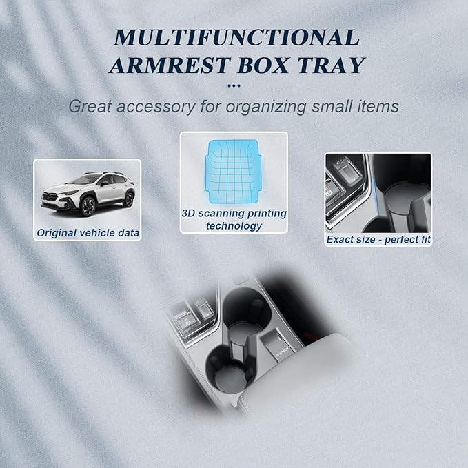 BIBIBO 2024 2025 2026 Crosstrek Center Console Organizer for 2023-2026 Subaru Crosstrek/2024-2026 Subaru Impreza Insert Cup Holder+ Wireless Charging Mats Crosstrek Insert Tray Organizer