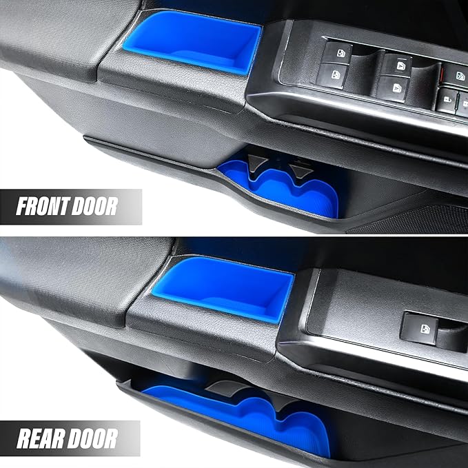 Interior Silicone Liner Insert Custom Fit for Tacoma 2016-2023, Silicone Organizer Tray for Tacoma Gen 3rd Crew Cab only - Fully Covered - for Tacoma Accessories