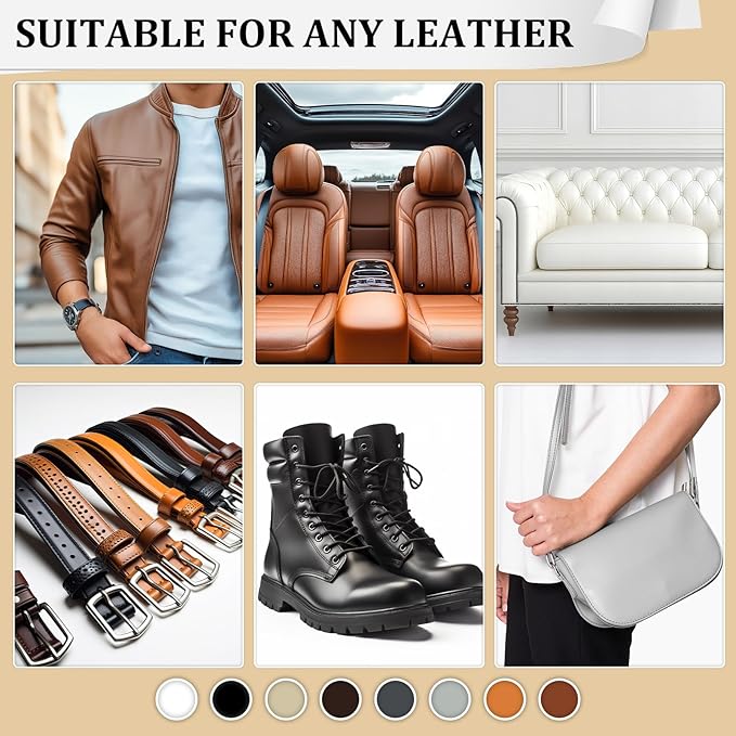 8.8oz Leather Recoloring Balm with 100ml Mink Oil,Dark Gray Leather Repair Kit for Furniture,Leather Repair Cream,Leather Scratch Repair for Car Interior,Leather Conditioner for Couch