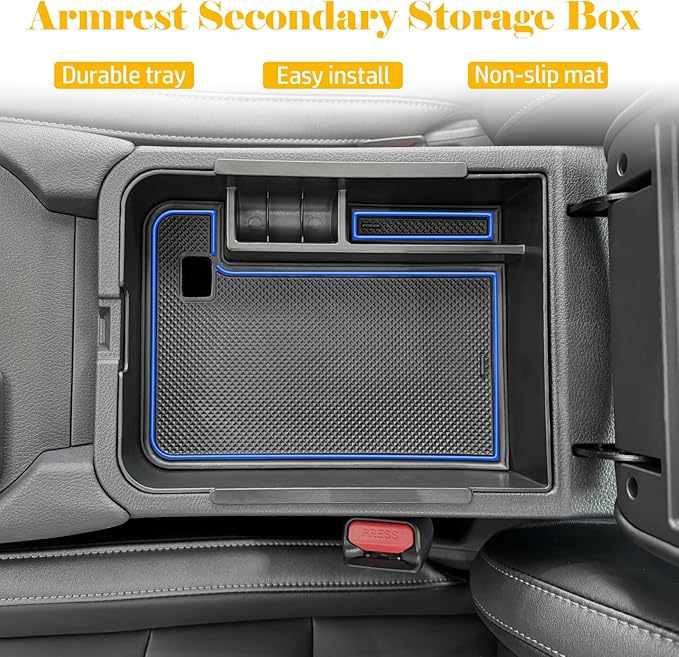 Center Console Organizer Tray Compatible with Nissan Sentra 2020 2021 2022 2023 2024 2025 Accessories, Middle Console Organizer for 2020-2025 Sentra Armrest Storage Box Coin Holder, blue trim