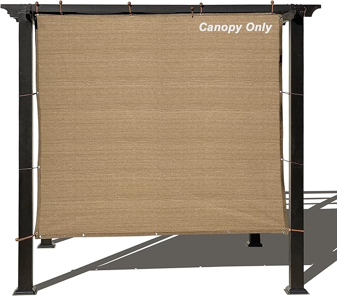 Sun Shade Privacy Panel with Grommets on 4 Sides for Patio, Awning, Window Cover, Pergola or Gazebo (Walnut, 8' x 10')