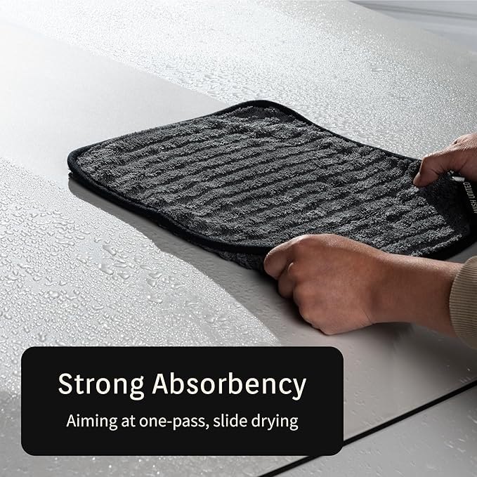 High Absorbency Weavy Microfiber Car Drying Detailing Soft Towel 1200gsm (2pack, 13.7"x13.7")