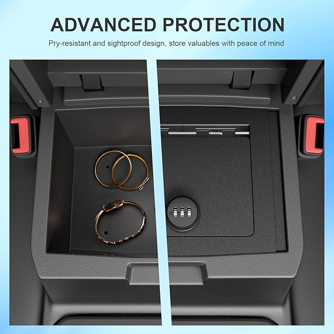 SZYANG Center Console Safe Organizer Compatible with 2024 2025 2026 Toyota Tacoma Lock Box Console Safe Vault Center Armrest Manager Replacement for 2024 2025 2026 Toyota Tacoma Accessories