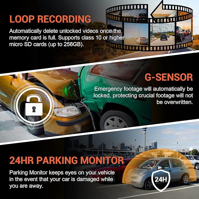 RexingUSA V1P 4K Dual Channel Dash Cam 4K+1080p w/Wi-Fi, 2.4” LCD, 170° Wide Angle, Rear Camera, Supercapacitor, G-Sensor, WDR, Loop Recording, Mobile App