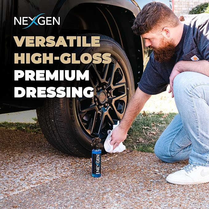 Nexgen Wet Look Tire Shine (16oz) - High-Gloss Finish & UV Protection - Keeps Tires & Trim Fresh - On-The-Go Car Detailing - Car Cleaning Supplies - for Tires, Plastic, Rubber, & Vinyl