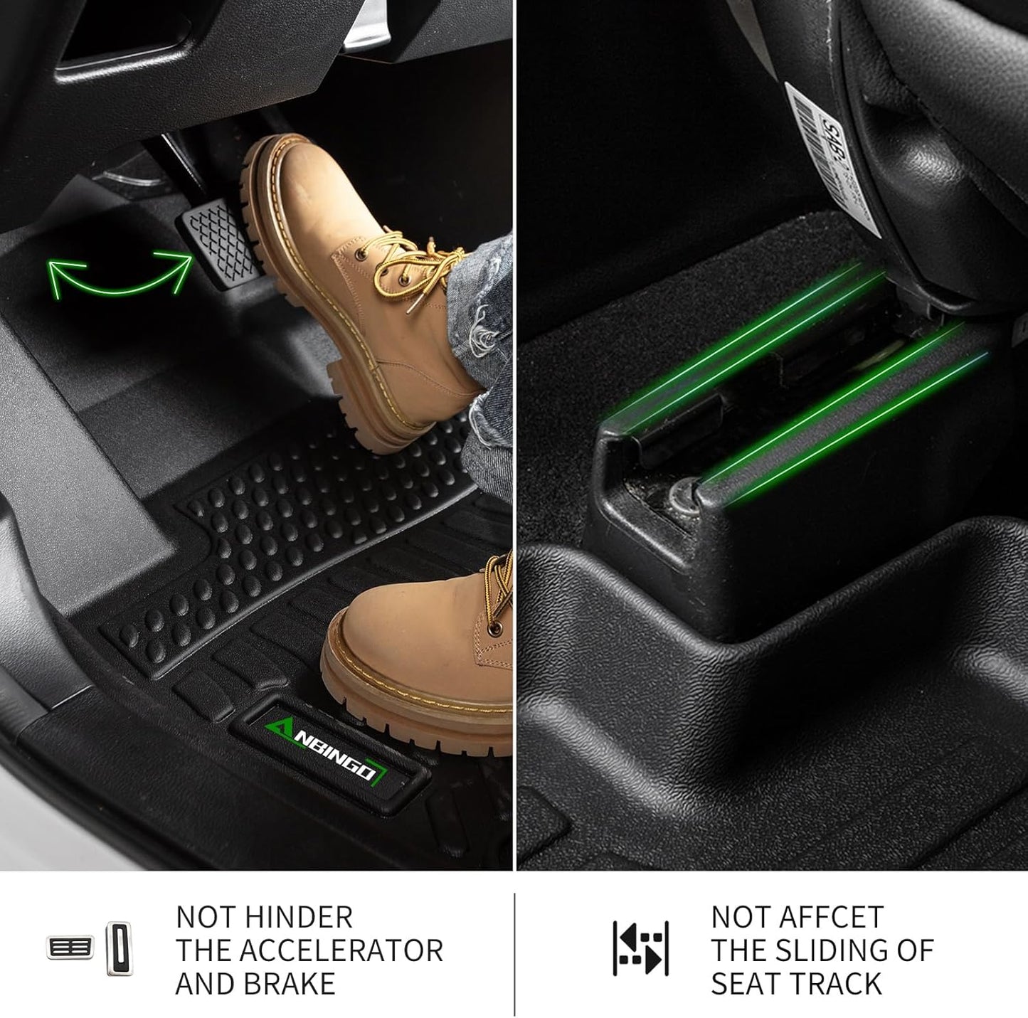 ANBINGO®Floor Mats for Camry AWD 2020-2024 (Only for Camry AWD All Weather Camry Floor Liner Protection TPE Waterproof Non-Slip Camry Accessories (Not Fit for Hybrid or FWD)