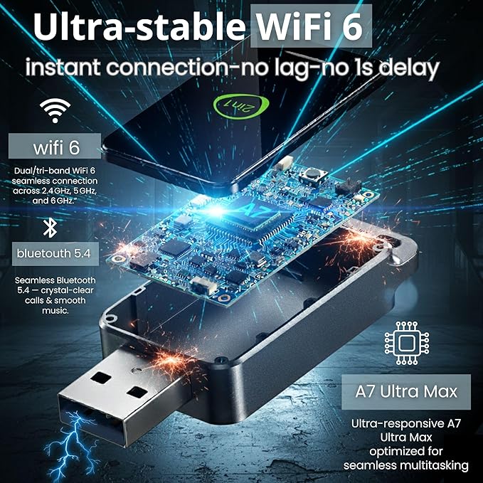 2-in-1 Wireless CarPlay & Android Auto Adapter (2026 Upgraded WiFi 6-BT 5.4) Wired to Wireless Converter | Multi-User Seamless Connection | Easy Setup-Plug & Play | Auto Reconnect | Cars from 2015+