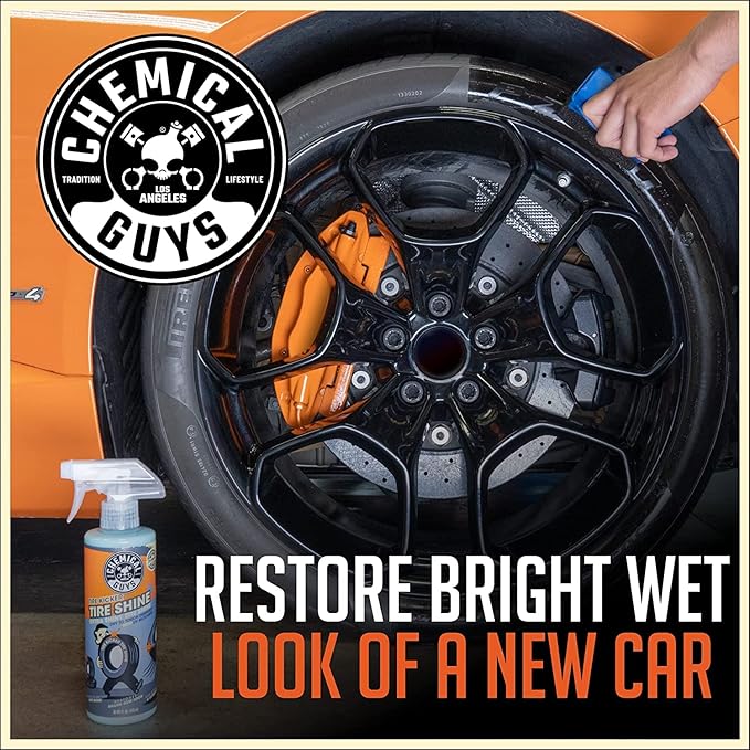 Chemical Guys Tire Kicker Sprayable Extra Glossy Tire Shine (Works on Rubber, Vinyl & Plastic) Safe for Cars, Trucks, Motorcycles, RVs & More, Extra Large Size 32 fl oz