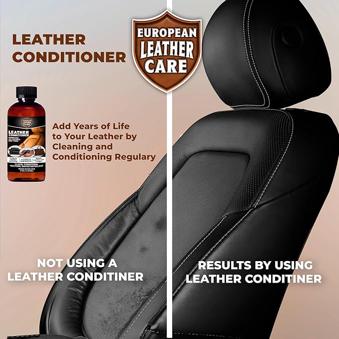 European Leather Care Leather 16 oz Conditioner for Leather Couch, Furniture, Shoe, Leather Jacket, Purse, Boot Cleaner, Leather Conditioner Car Leather Cleaner Leather Repair Restorer All Natural USA