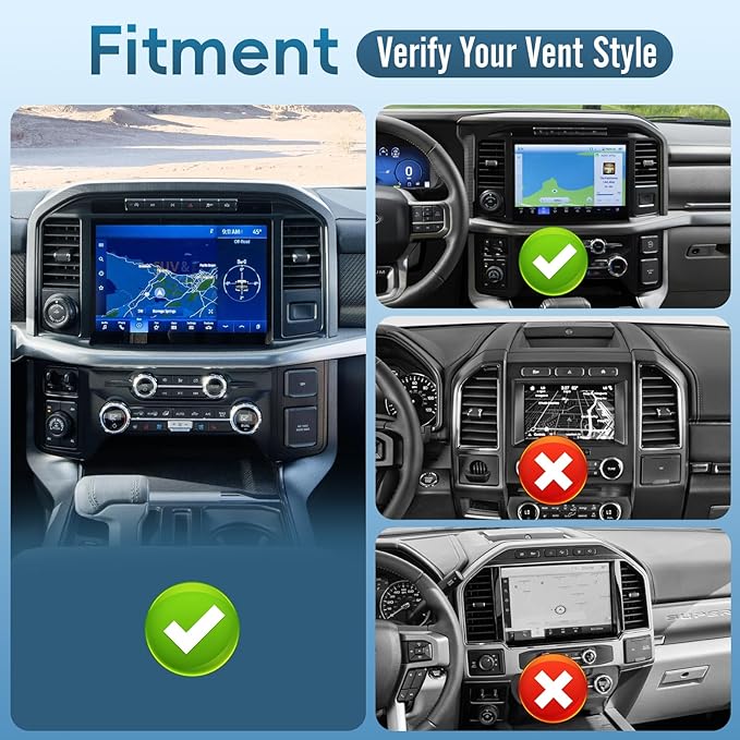 Car Vent Wireless Charger Magnetic Phone Mount Compatible with 2021-2026 Ford F-150, 2023-2026 Super Duty F250/F350/F450, Metal Phone Holder Cradles Bracket Stand for All Smartphones (No Socket Arm)