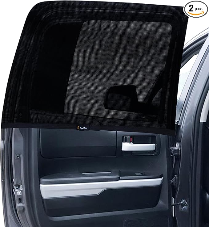 EcoNour Car Rear Window Sun Shades Compatible for Toyota Tundra | 2Pack-Sun Shade,100% UV & Mosquito Protection | Breathable Mesh Rear Window Covers for Privacy & Blackout-Car Window Accessories